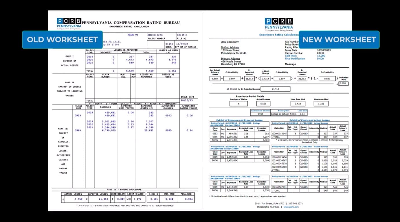 PA Experience Rating Worksheet Walkthrough 